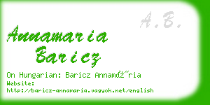 annamaria baricz business card